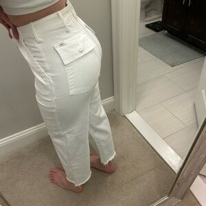 Mother Patch Pocket Private Ankle Fray Jeans